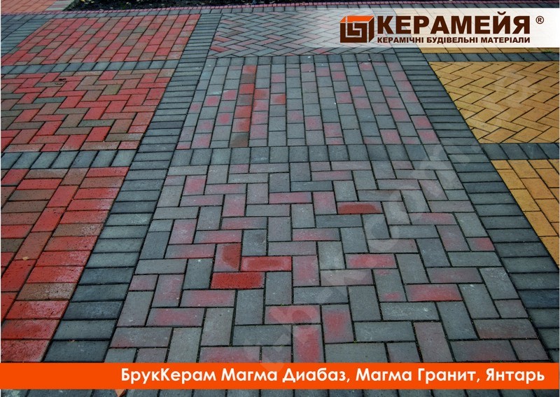 Тротуарная клинкерная брусчатка Керамейя БрукКерам Магма Диабаз, , 200*100*45 мм